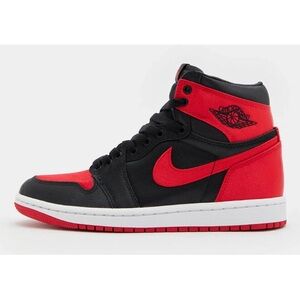 Nike Women's Air Jordan 1 Retro Hi OG Satin Black Red FD4810-061 Size 10W/8.5M